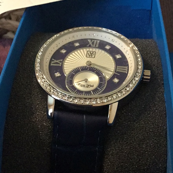 NEW Victoria Wieck Vintage & Navy Genuine Leather Strap Watch Watch - Picture 3 of 12